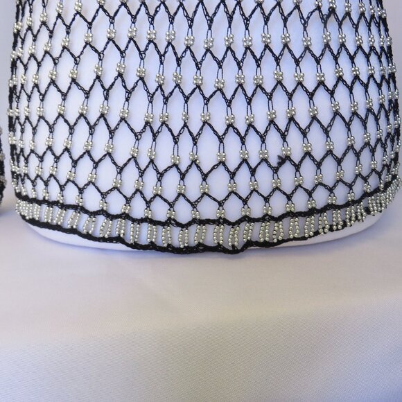 Black and Silver Beaded Slinky Net Sweater Cardigan Evening Wear..........1124 - Picture 8 of 10